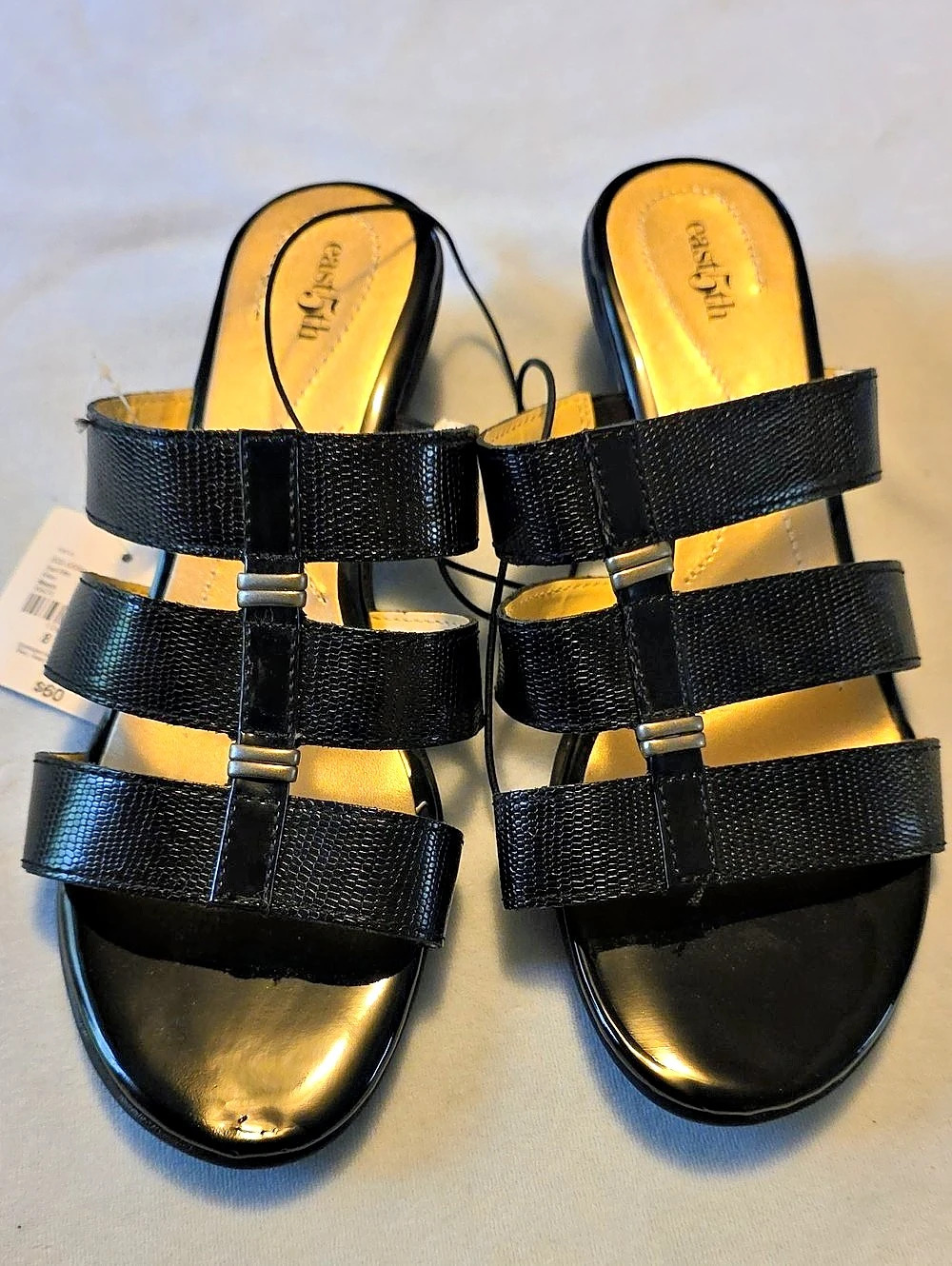 Easy Street Black Strappy Sandals US 8 D NWT